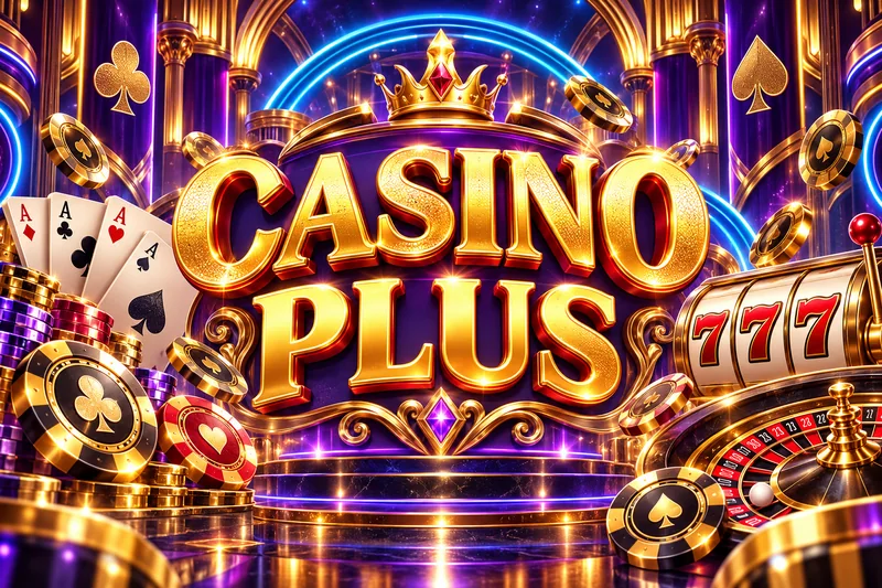 casino plus brand artwork in a gold and jewel casino scene — original concept illustration