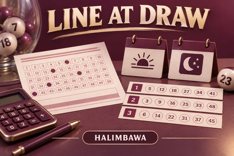 Original lottery illustration: Cost per line and draw. Sample labels, not actual results.