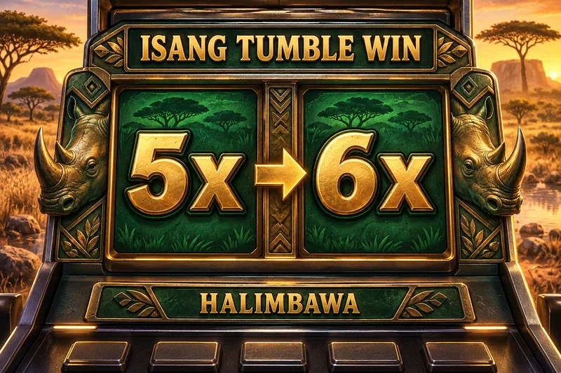 Original slot concept: Great Rhino Megaways. Starting multiplier and +1 increments on tumble record. Not actual provider screenshot.